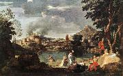 POUSSIN, Nicolas, Landscape with Orpheus and Euridice sg